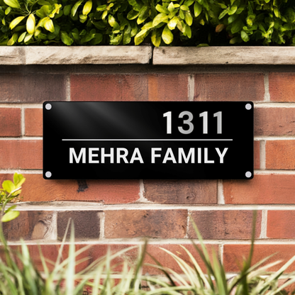 Gleam & Dream - Silver in Black Lettering - House Name Plate | Premium Custom Name Plate for Home