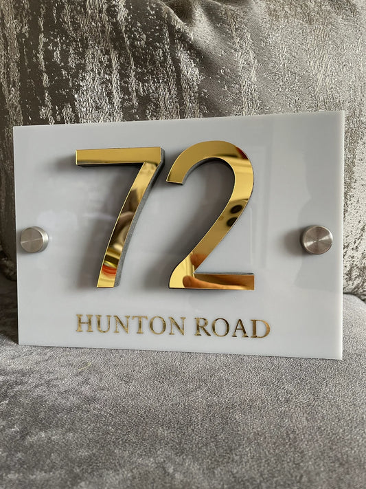 Elegant Numbers - Number Plate with Name | Premium Name Plate For Home and Office