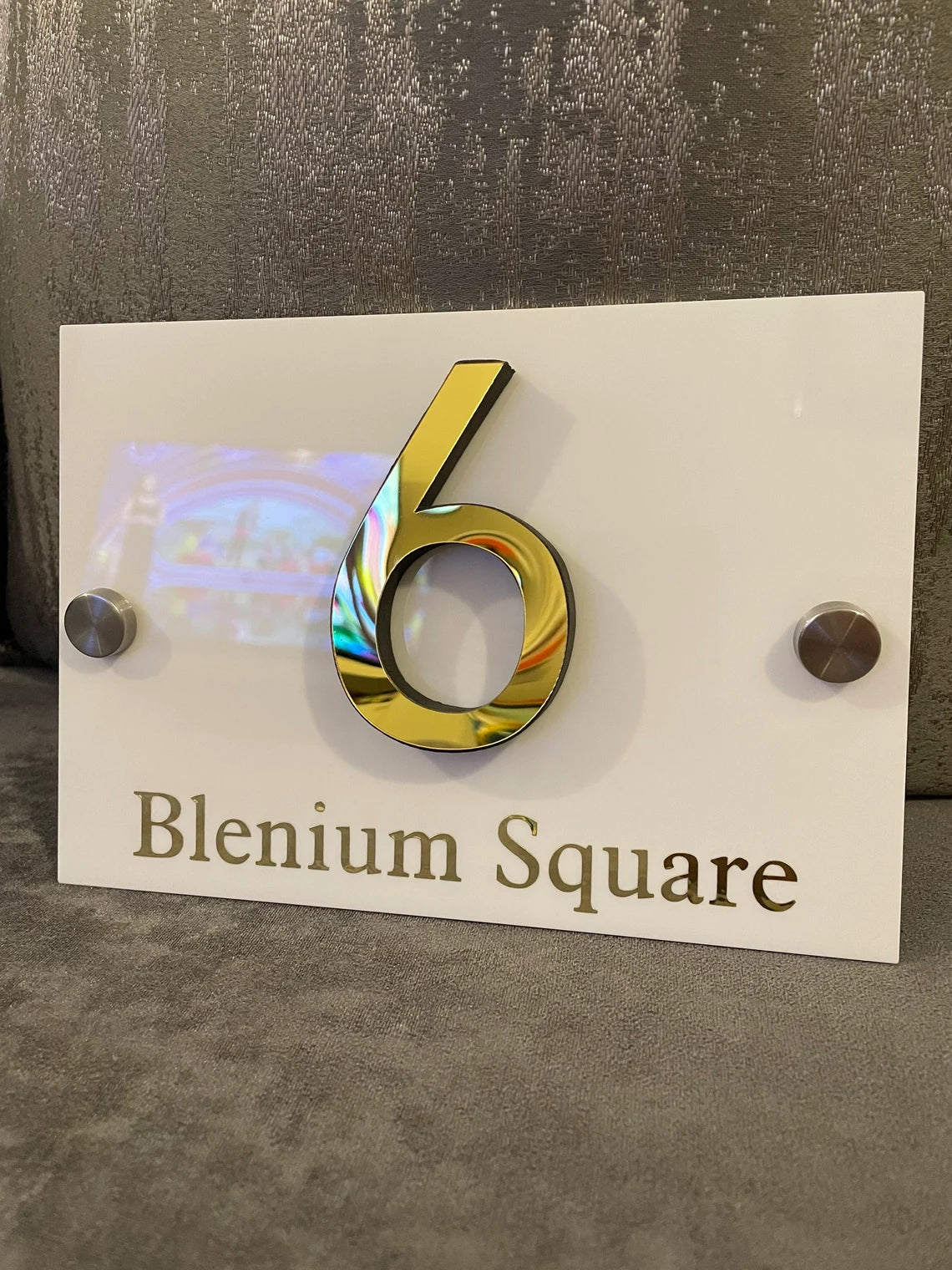 Elegant Numbers - Number Plate with Name | Premium Name Plate For Home and Office