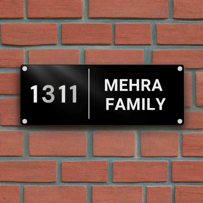 Gleam & Dream - Silver in Black Lettering - House Name Plate | Premium Custom Name Plate for Home