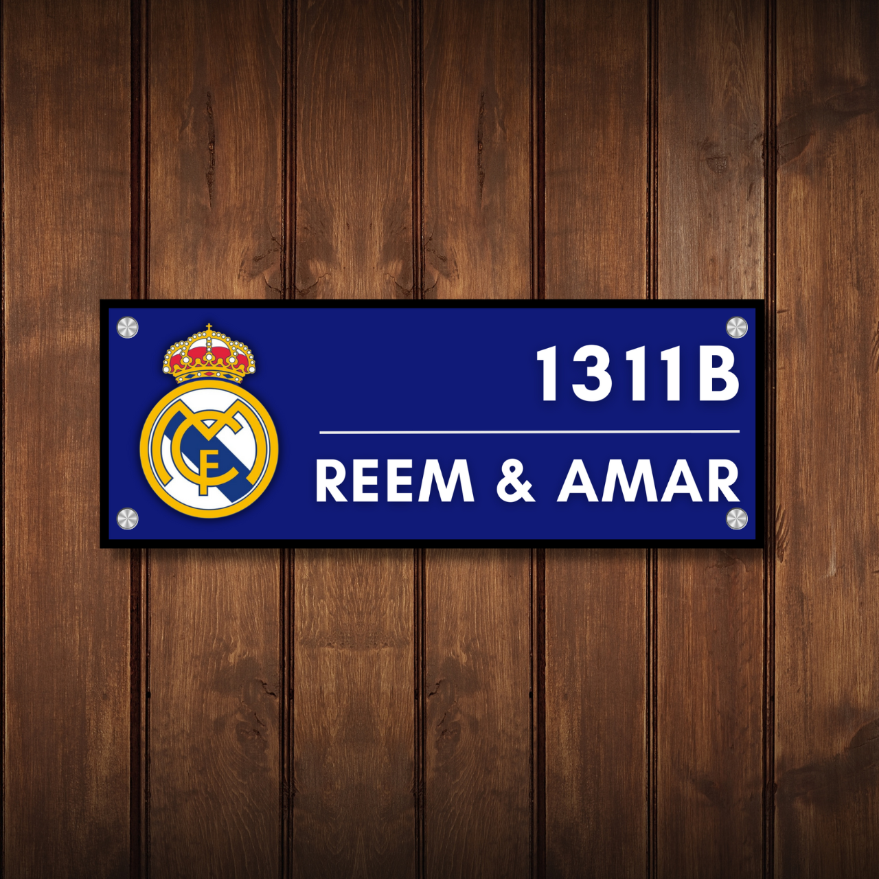 Sports Collection - Real Madrid Name Plate | Premium Custom Name Plate for Home