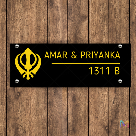 Ethnic Collection - Might of the Khanda | Premium Custom Name Plates for Homes | Acrylic or Stainless Steel