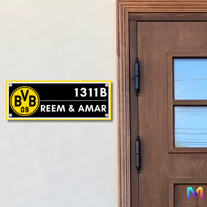 Sports Collection - Dortmund FC Name Plate | Premium Custom Football Name Plate for Home