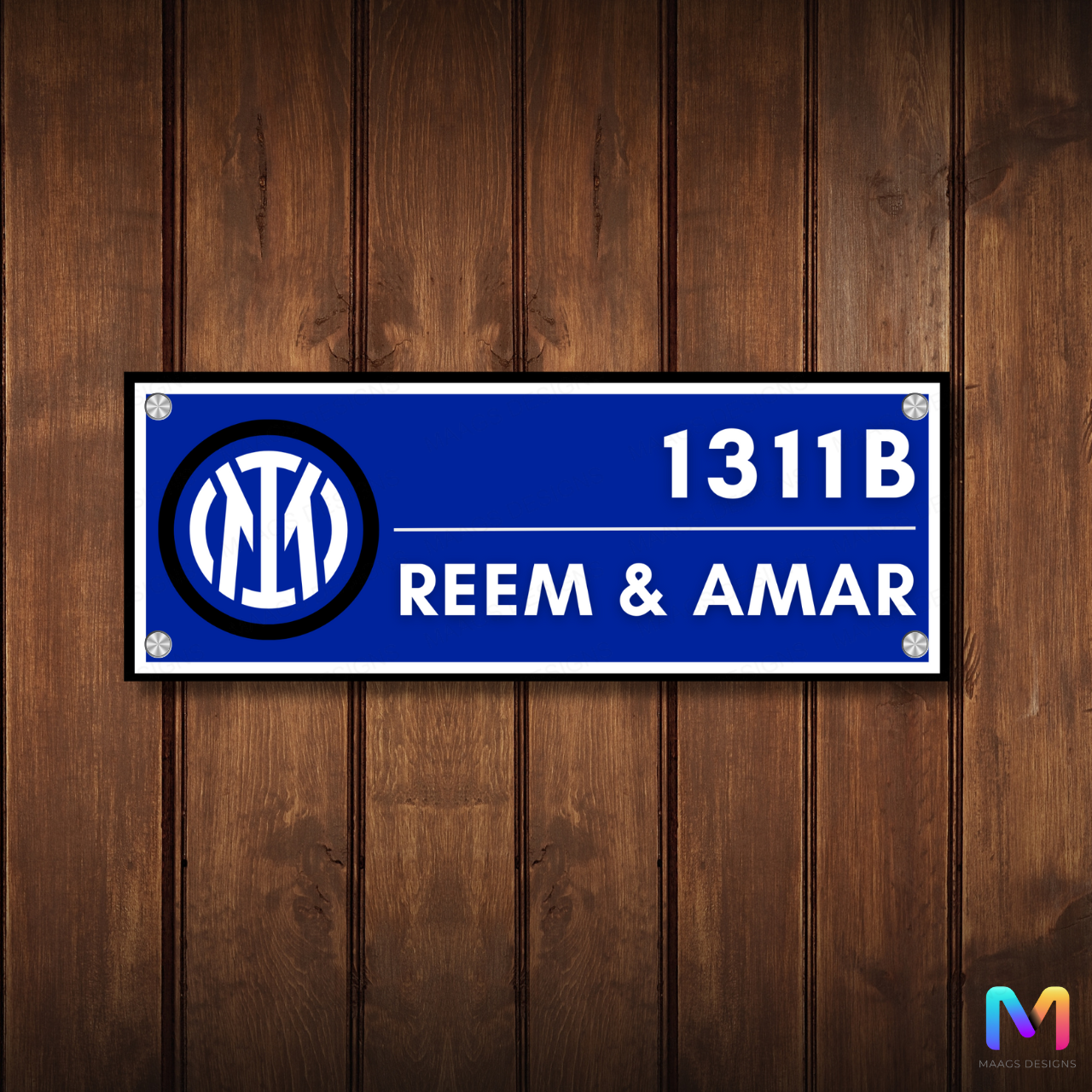 Sports Collection - Inter Milan FC Name Plate | Premium Custom Football Name Plate for Home