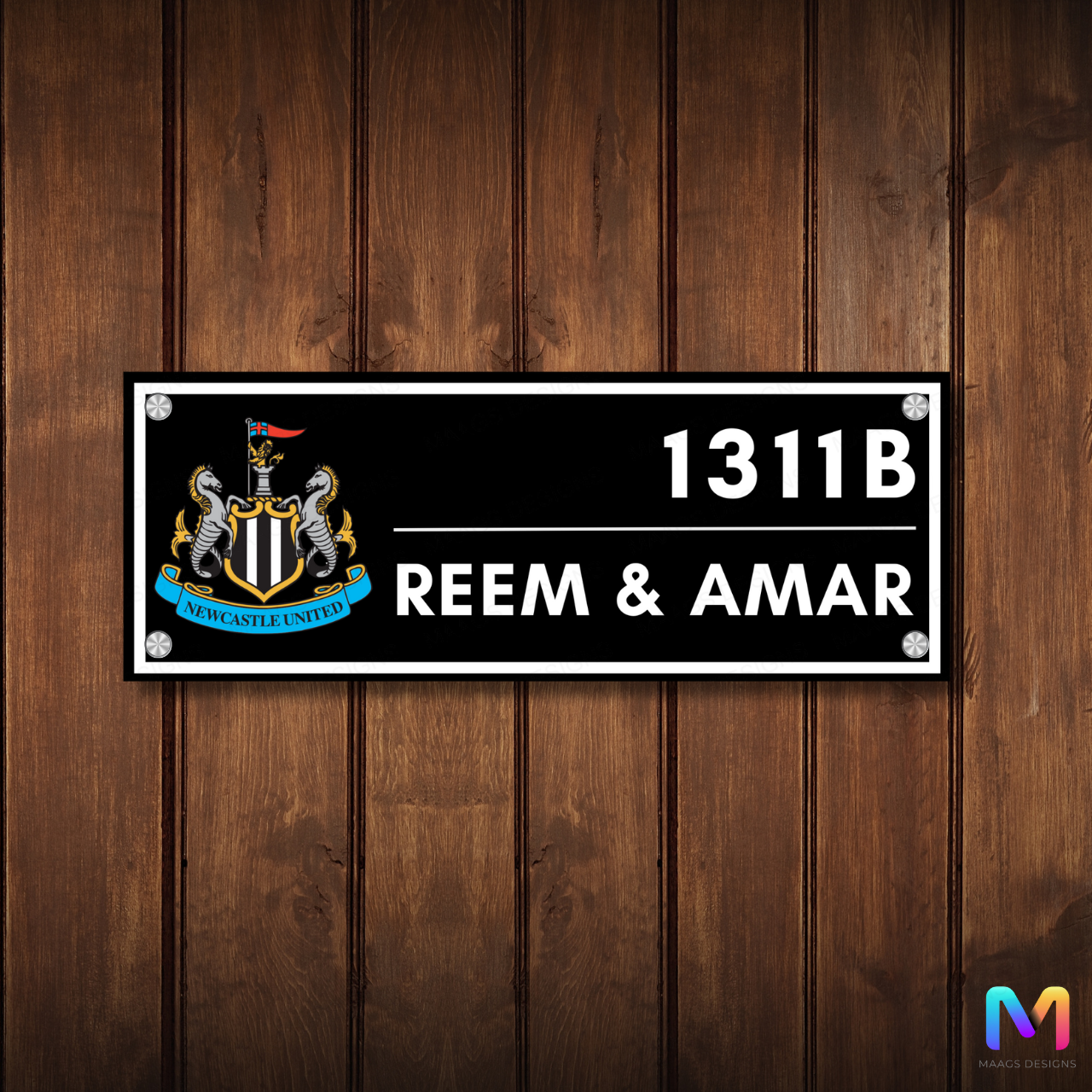 Sports Collection - Newcastle United FC Name Plate | Premium Custom Football Name Plate for Home