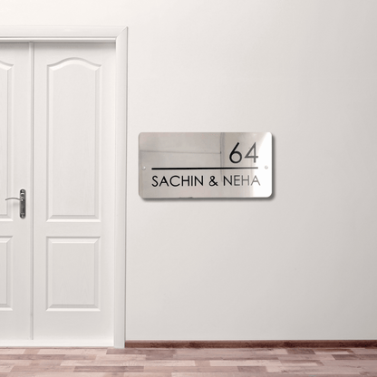 Gleam & Dream - Black in Silver Lettering - House Name Plate | Premium Custom Name Plate for Home