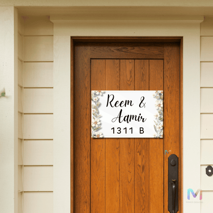 Floral Grace Name Plate (Acrylic) | Premium Custom Name Plate for Home