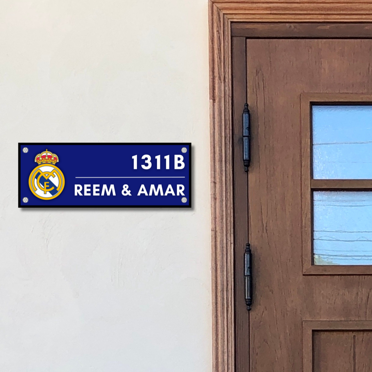 Sports Collection - Real Madrid Name Plate | Premium Custom Name Plate for Home