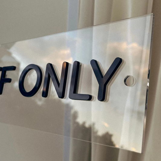 Crystal Clear Name Plate, Raised Letter Name Plate for Homes