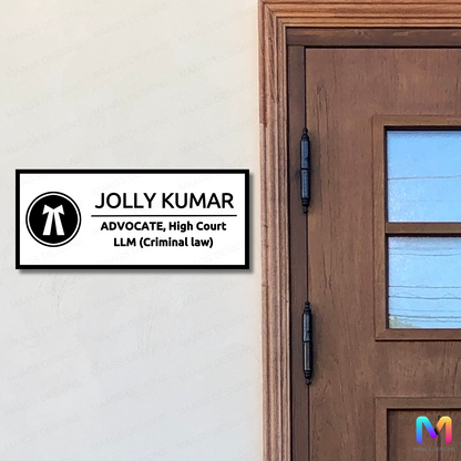 Executive Impressions Collection - Advocate Name Plate | Premium Custom Name Plate For Business