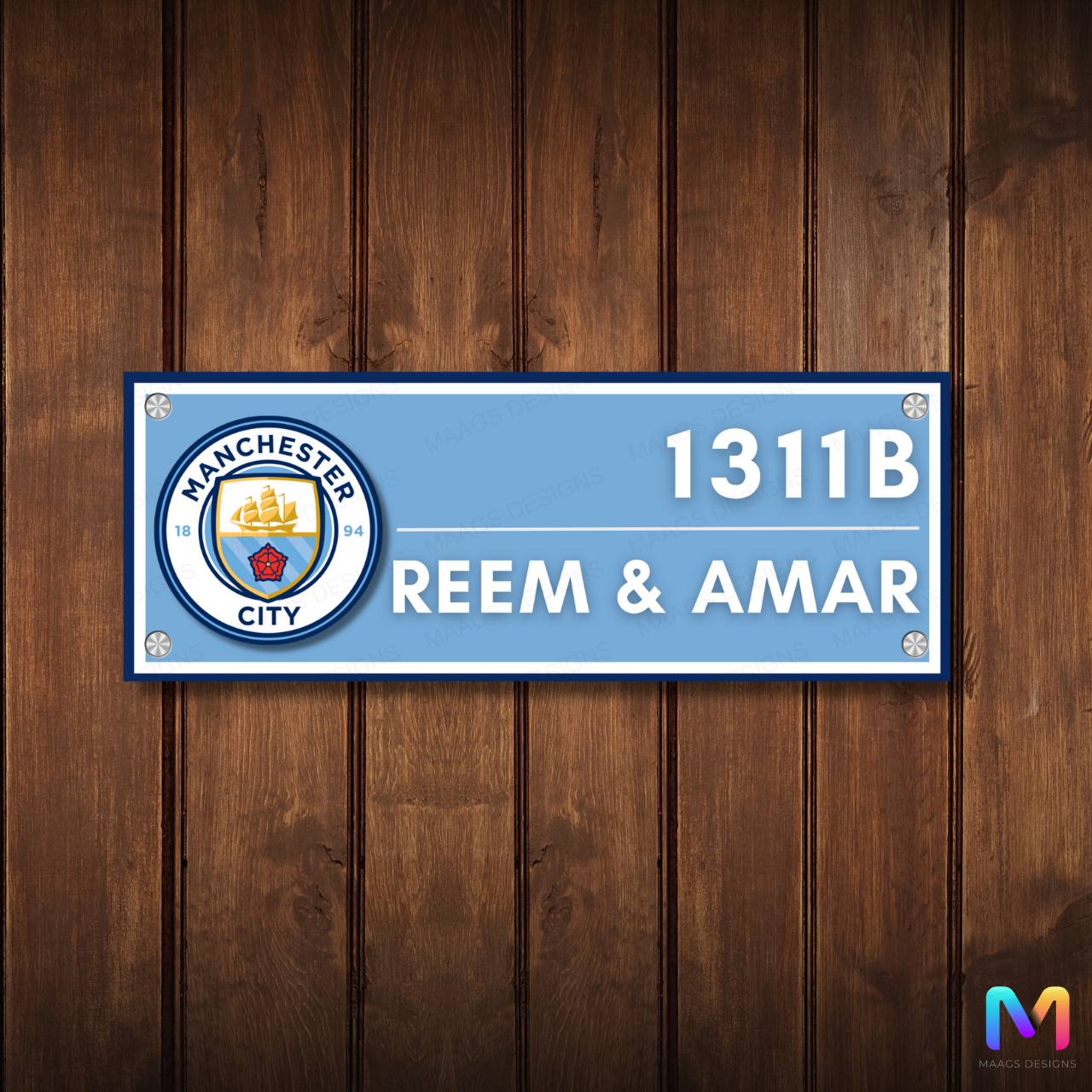 Sports Collection - Manchester City Name Plate | Premium Custom Name Plate for Home