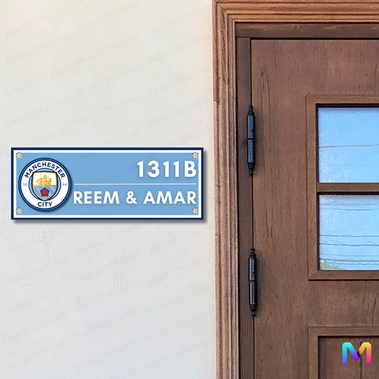 Sports Collection - Manchester City Name Plate | Premium Custom Name Plate for Home