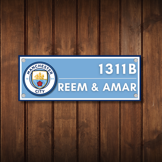 Sports Collection - Manchester City Name Plate | Premium Custom Name Plate for Home