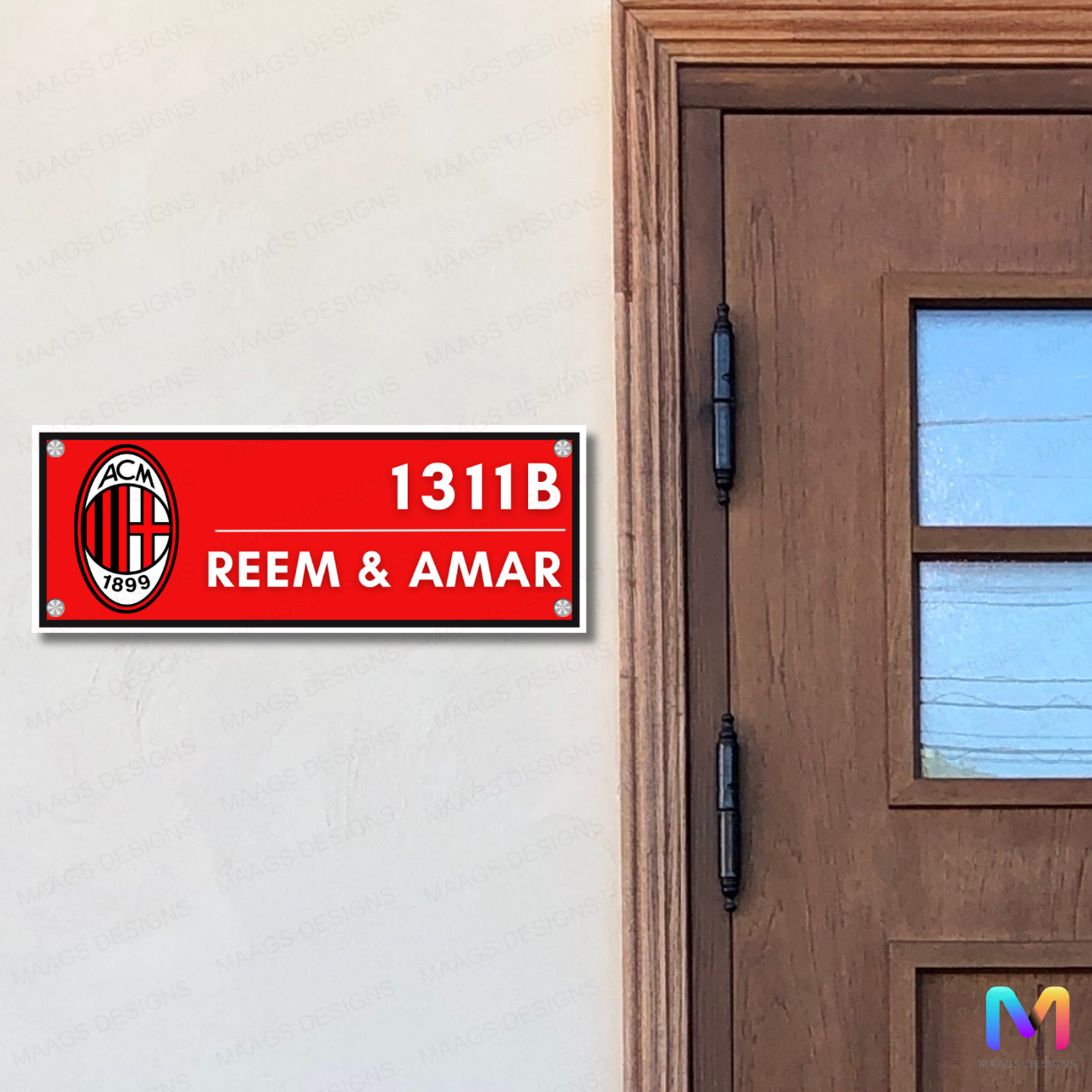 Sports Collection - AC Milan Name Plate | Premium Custom Name Plate for Home