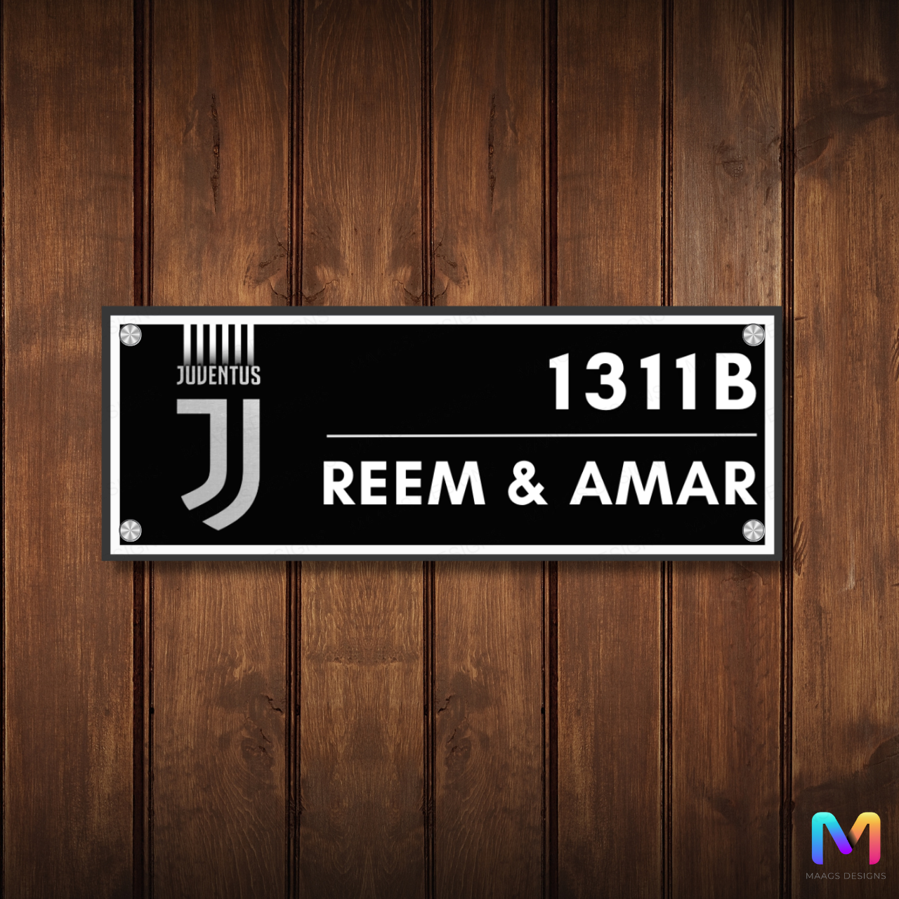 Sports Collection - Juventus Name Plate | Premium Custom Name Plate for Home