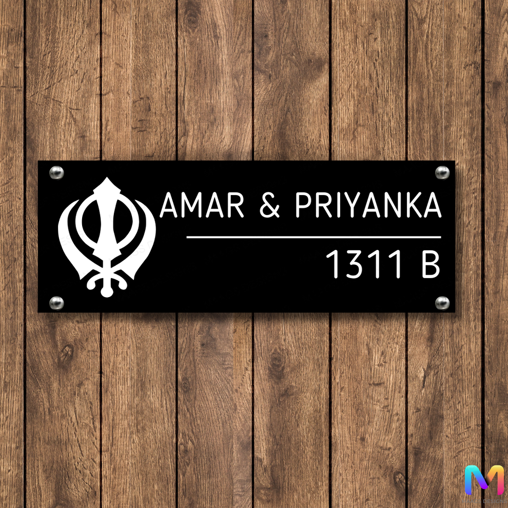 Ethnic Collection - Might of the Khanda Name Plate | Punjabi Name Plat ...