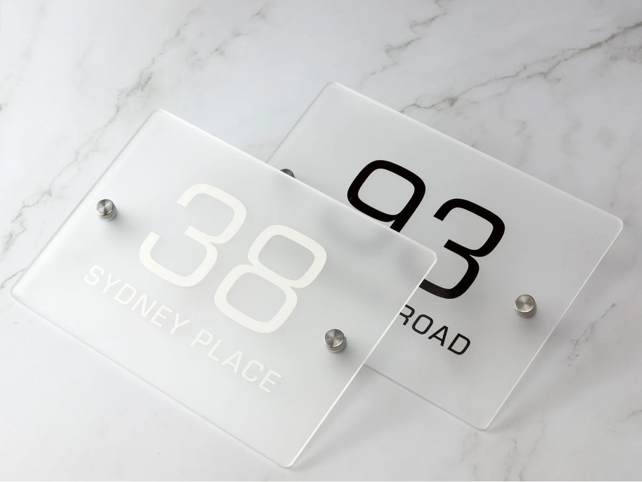 Frosted Elegance - House Number Plate (Acrylic)