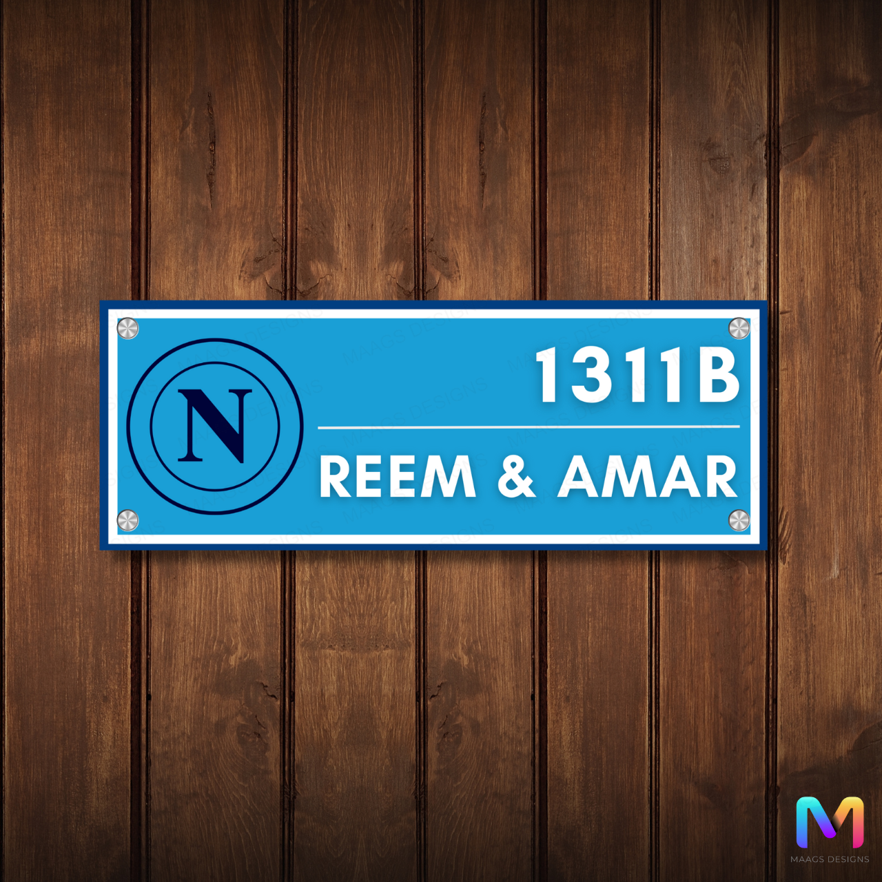 Sports Collection - Napoli FC Name Plate | Premium Custom Football Name Plate for Home
