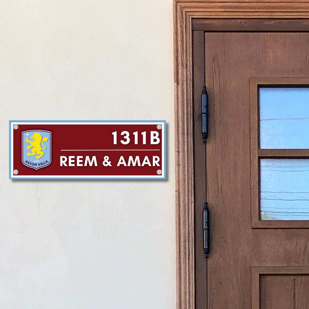 Sports Collection - Aston Villa FC Name Plate | Premium Custom Name Plate for Home