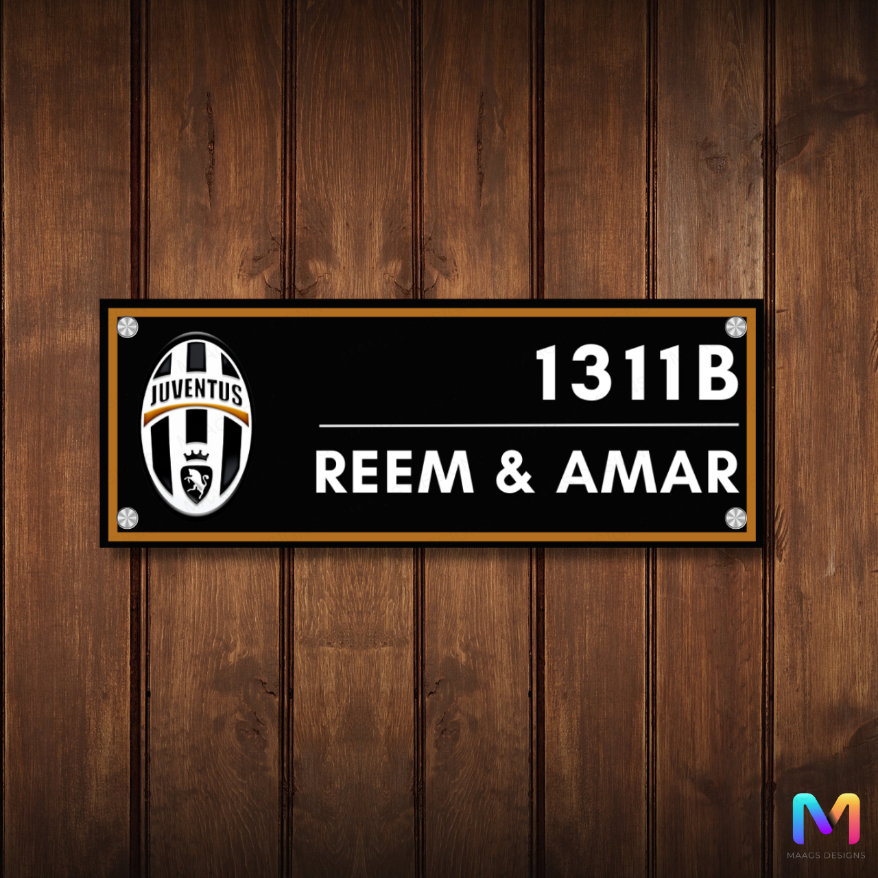 Sports Collection - Juventus FC Name Plate | Premium Custom Name Plate for Home