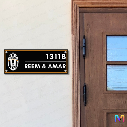 Sports Collection - Juventus FC Name Plate | Premium Custom Name Plate for Home