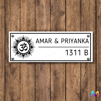 Ethnic Collection - Hari Om Name Plate for Home (Acrylic) | Premium Custom Name Plates for Home