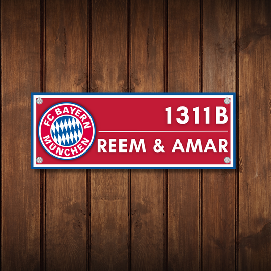 Sports Collection - Bayern Munich FC Name Plate | Premium Custom Name Plate for Home