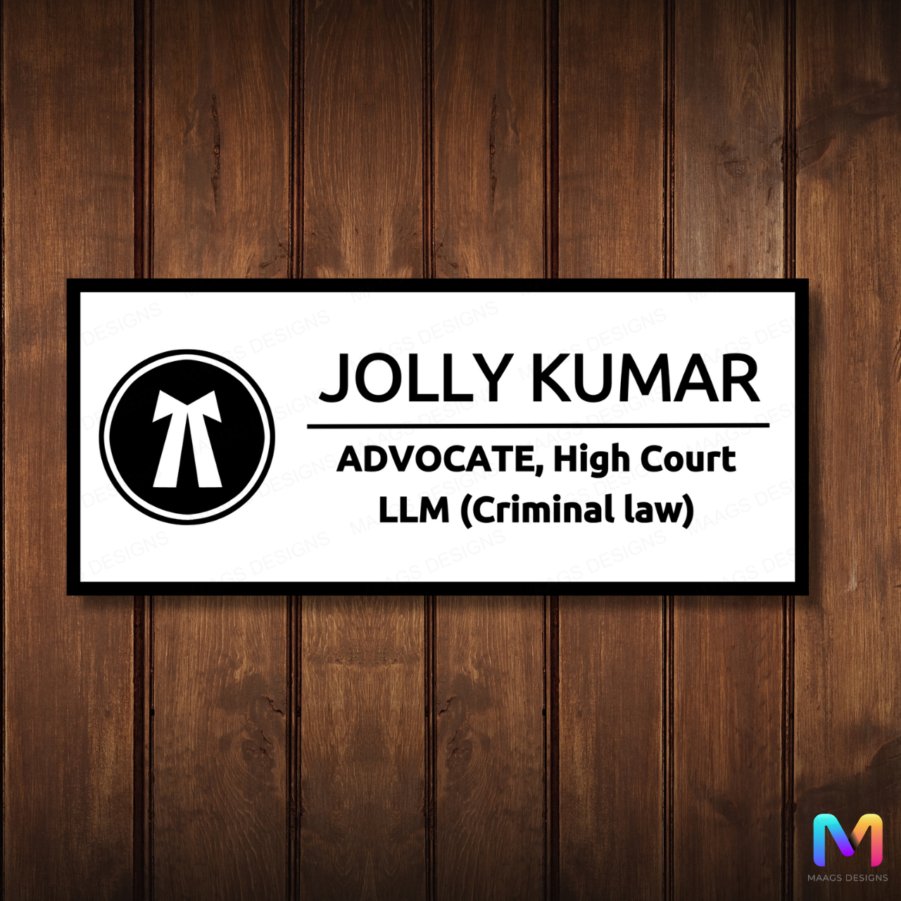 Executive Impressions Collection - Advocate Name Plate | Premium Custom Name Plate For Business