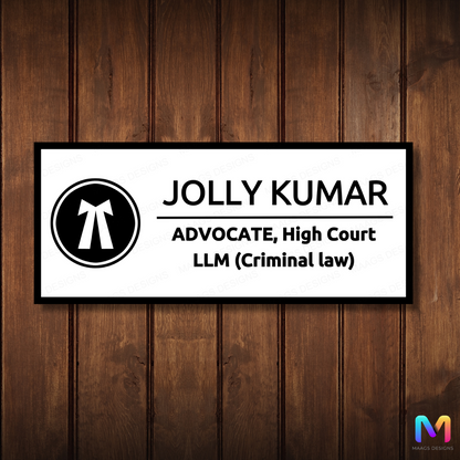 Executive Impressions Collection - Advocate Name Plate | Premium Custom Name Plate For Business
