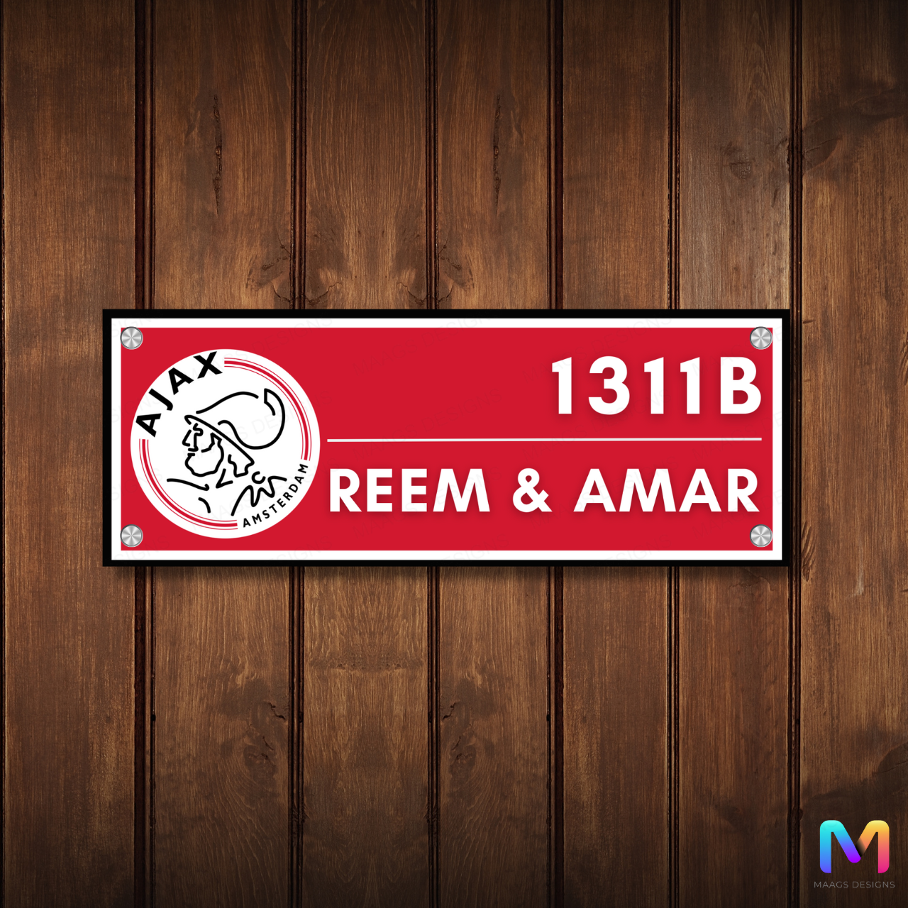 Sports Collection - Ajax FC Name Plate | Premium Custom Football Name Plate for Home