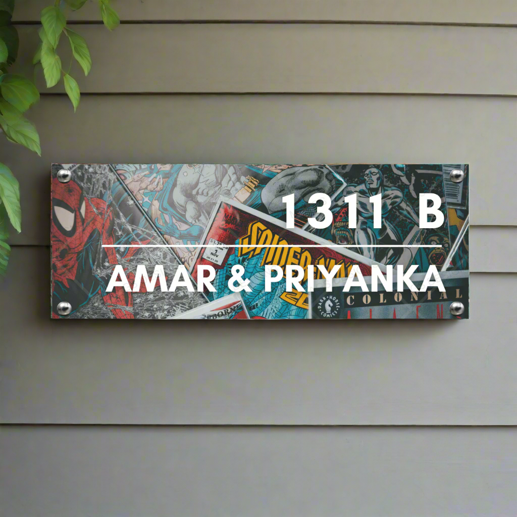 Art Collection - Love of Comics | Premium Custom Name Plate for Home