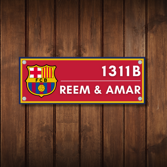 Sports Collection - Barcelona FC Name Plate | Premium Custom Name Plate for Home