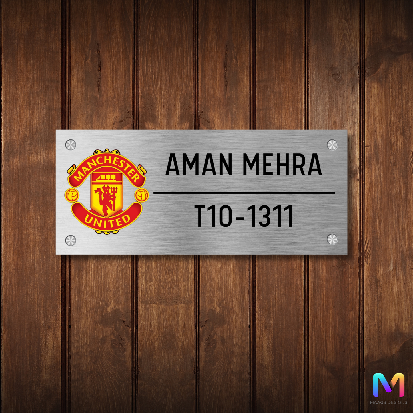Sports Collection - Manchester United Name Plate (Stainless Steel)