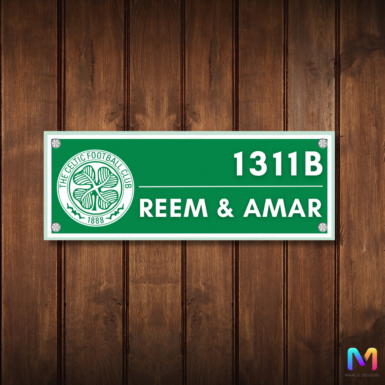 Sports Collection - Celtic FC Name Plate | Premium Custom Football Name Plate for Home