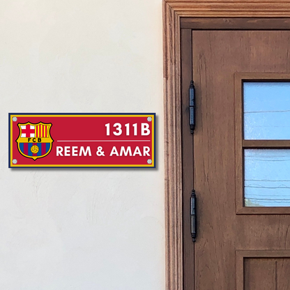 Sports Collection - Barcelona FC Name Plate | Premium Custom Name Plate for Home