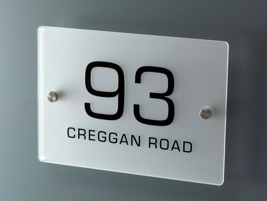 Frosted Elegance - House Number Plate (Acrylic) Acrylic Black