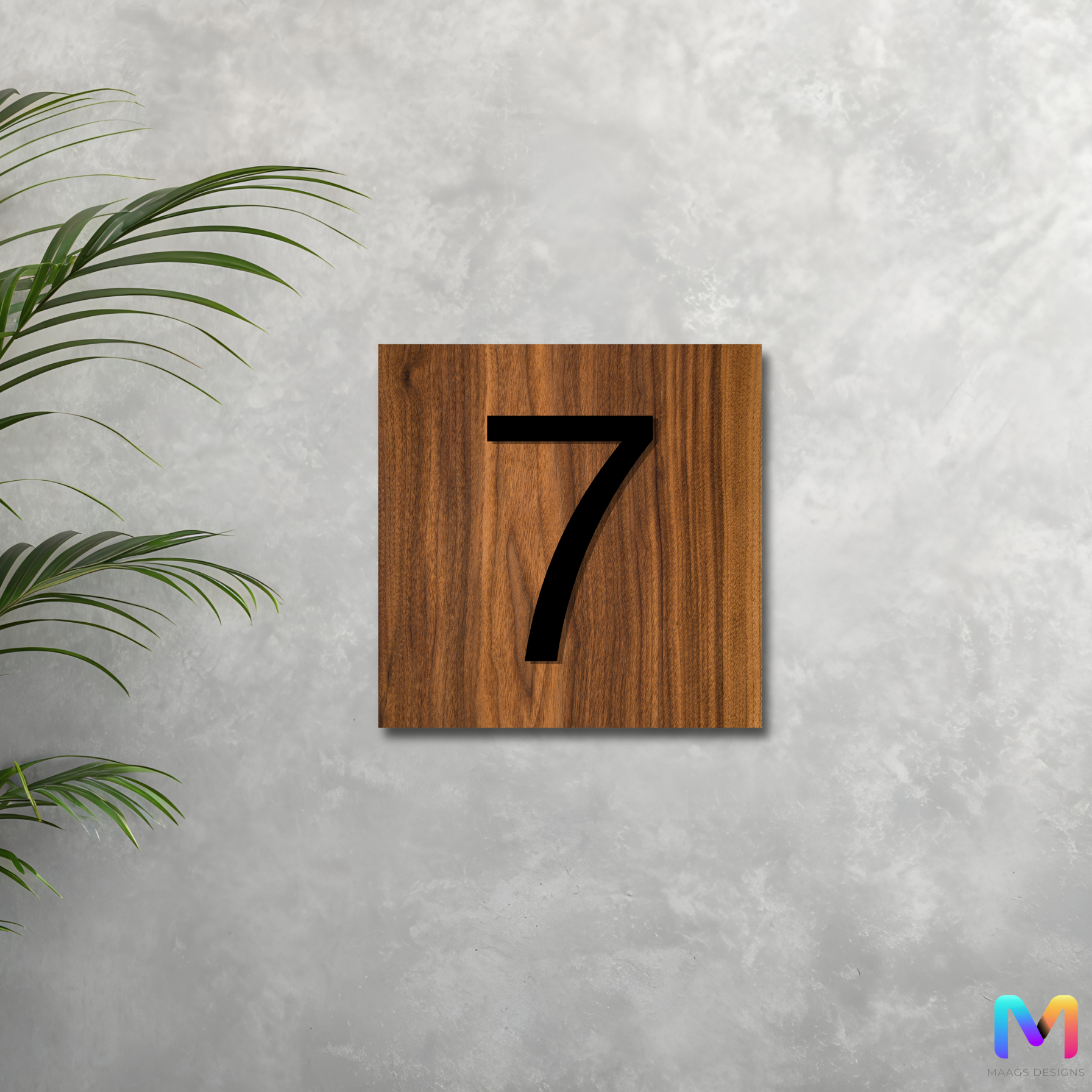 WoodLuxe House Number Plate (ACP) Raised 3D Letters ACP: Wood Finish