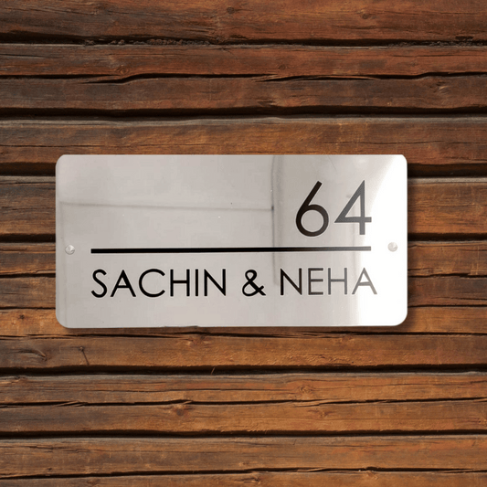 Gleam & Dream - Black in Silver Lettering - House Name Plate | Premium Custom Name Plate for Home