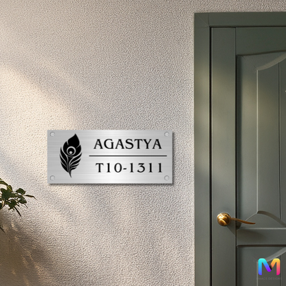 Ethnic Collection - Mor Pankh Stainless Steel Name Plate Stainless Steel: Natural