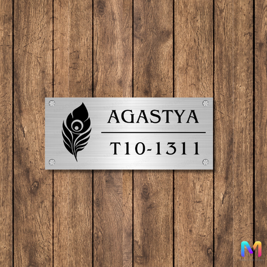 Ethnic Collection - Mor Pankh Stainless Steel Name Plate