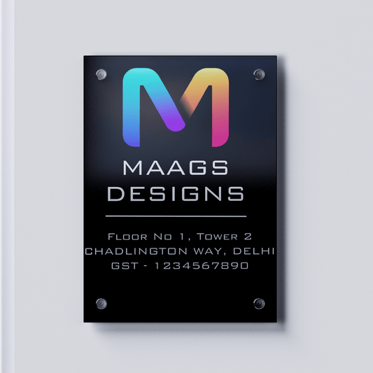 Office Name Plate with Vinyl Print (Acrylic)