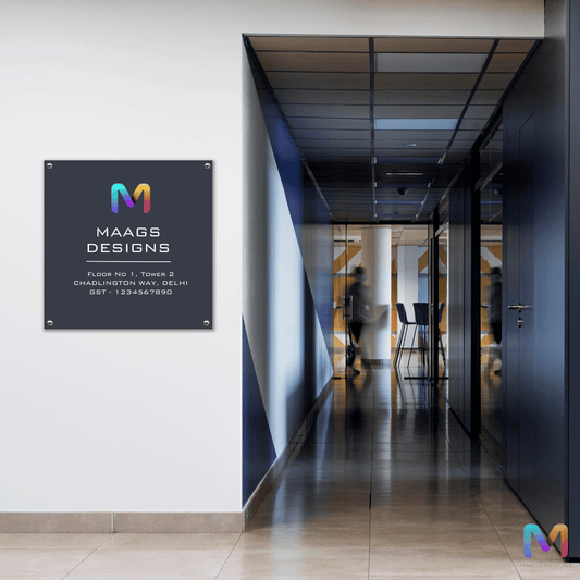 Office Name Plate with Vinyl Print (Acrylic)