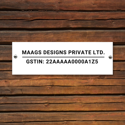 Vanguard - GST Number (Acrylic) | Name Plate with GST Number | Premium Office Name Plate