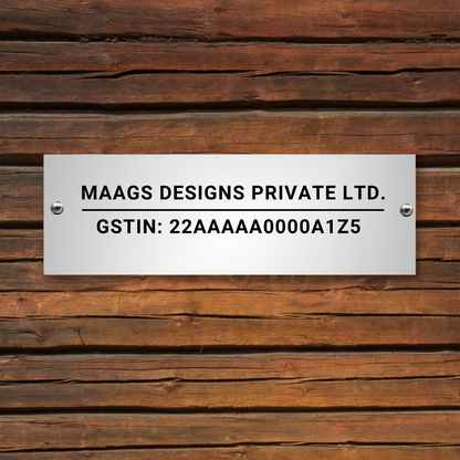 Vanguard - GST Number (Acrylic) | Name Plate with GST Number | Premium Office Name Plate