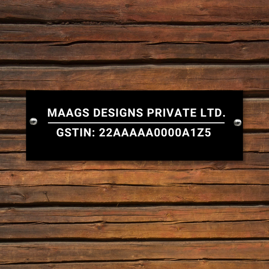 Vanguard - GST Number (Acrylic) | Name Plate with GST Number | Premium Office Name Plate