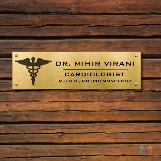 Doctor Designation Name Plate for Office (Metal) | Custom Name Plate for Home and Office