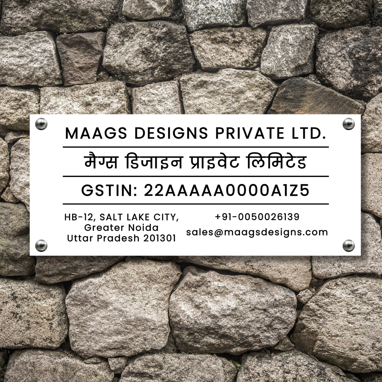 Regalia Plate (Acrylic) | Office Name Plate | Name Plate with GST | Local Language or Regional Name Plate