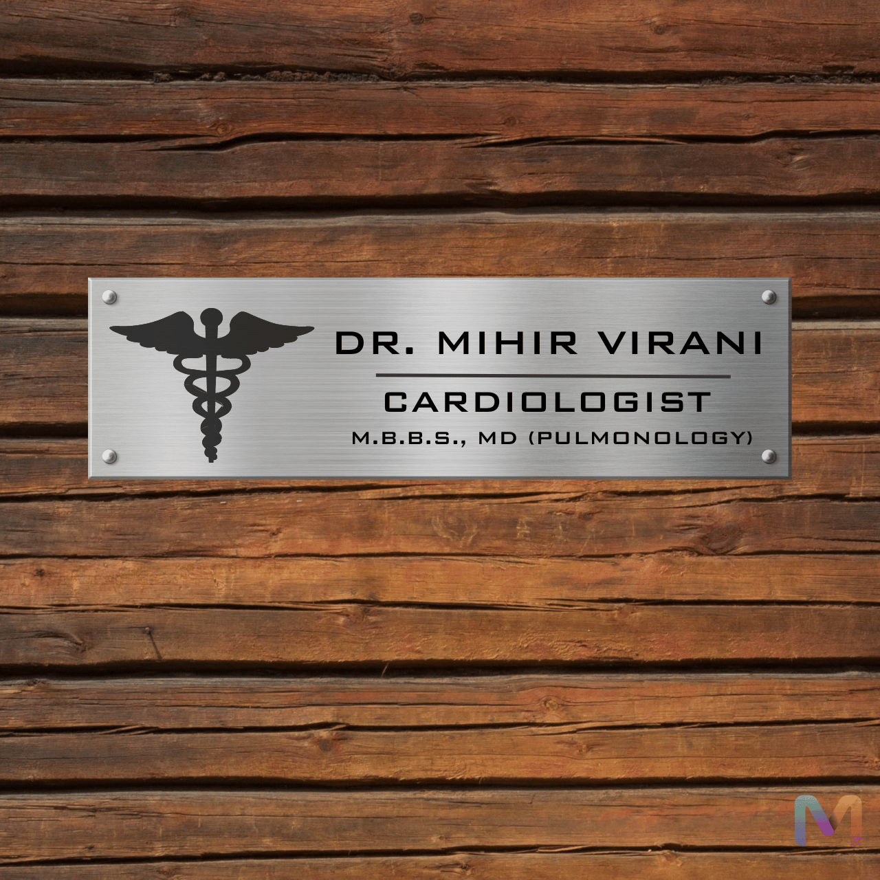 Doctor Designation Name Plate for Office (Metal) | Custom Name Plate for Home and Office