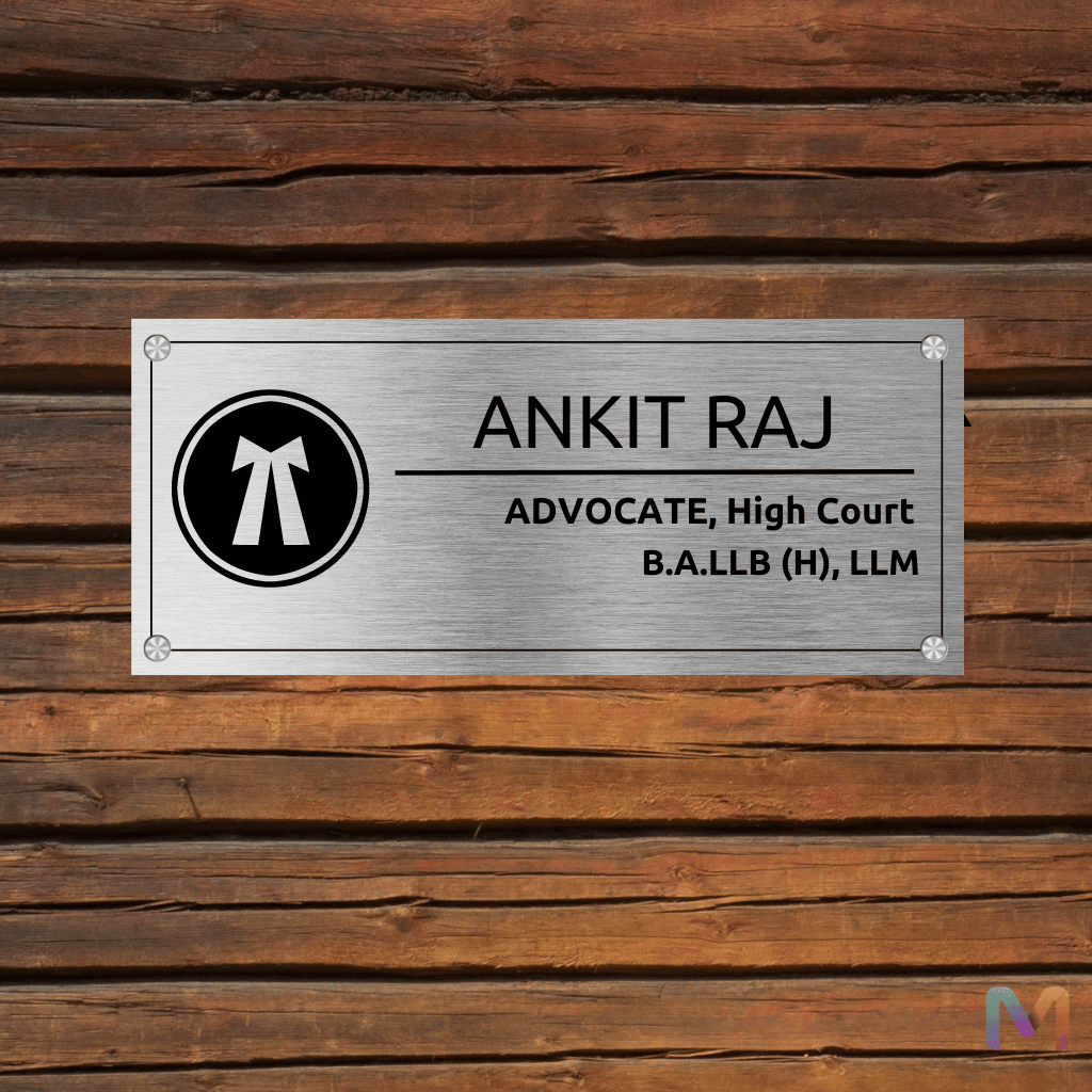 Lawyer Designation Name Plate for Office (Metal) | Custom Name Plate f ...