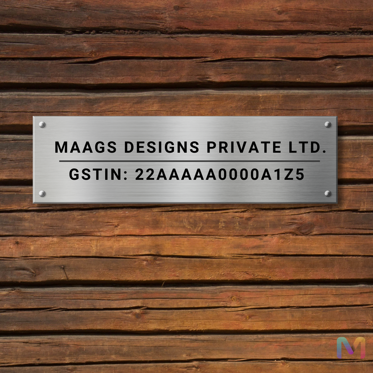 Vanguard - GST Number (Stainless Steel) | Name Plate with GST Number | Premium Office Name Plate